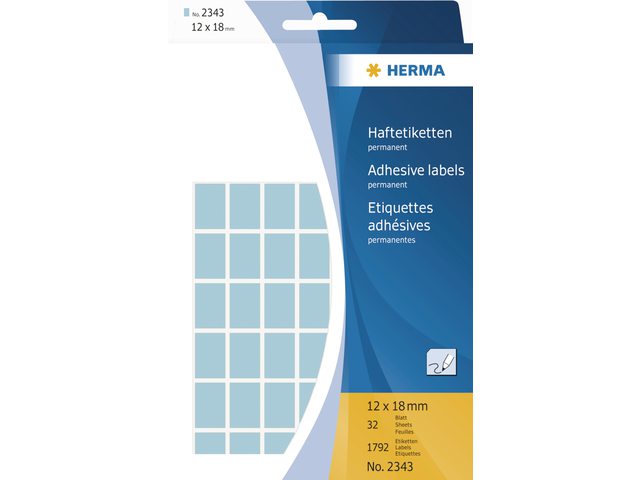 HERMA Gekleurde Etiketten Schrijfpapier 12x18mm Blauw 1.792st 1 Pak