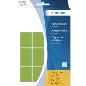 HERMA Universal Etiket Schrijfpapier 25x40mm Groen 512st 1 Pak