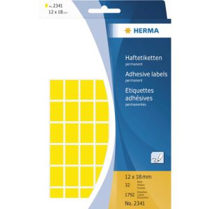 2341 - HERMA Gekleurde Etiketten Schrijfpapier 12x18mm 1.792st Geel 1 Pak