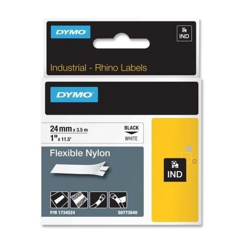 1734524 - DYMO Lettertape RHINO 24mm 3,5m Wit Zwart Nylon