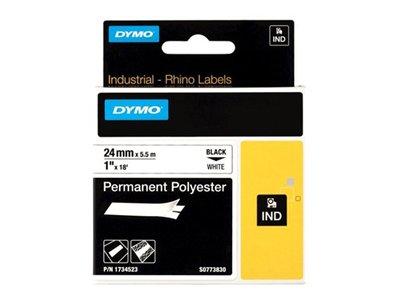 DYMO Lettertape RHINO 24mm 5,5m Wit Zwart Polyester 1734523