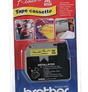 Brother Lettertape P-Touch 12mm 8m Geel Zwart Papier