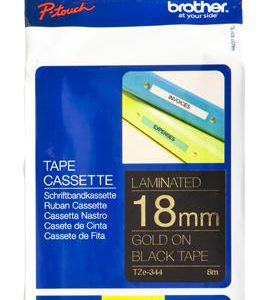 Brother Lettertape Gelamineerd P-Touch Goud Zwart 18mm 8m