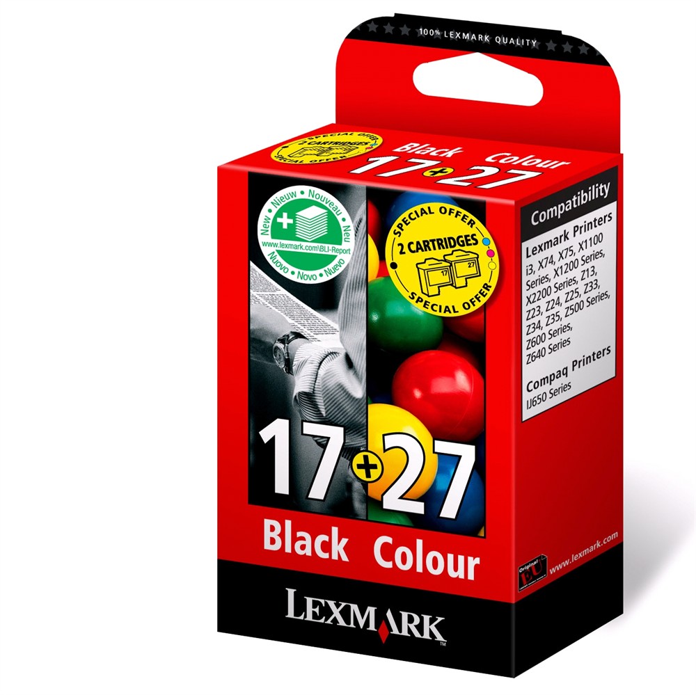 LEXMARK Inkt Cartridge 17/27 Black & Cyaan & Magenta & Yellow 175vel Multipack