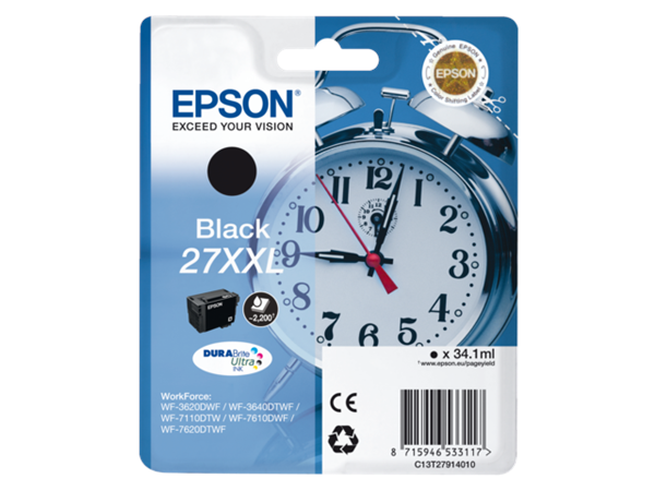 EPSON Inkt Cartridge 27XXL Black 34.1ml 1st