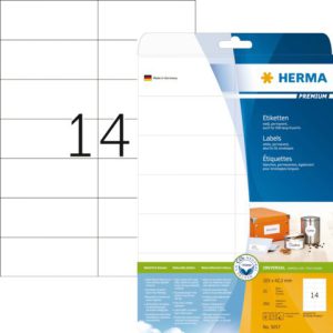 HERMA Etiket Premium 105x42.3mm Wit 350st 1 Pak