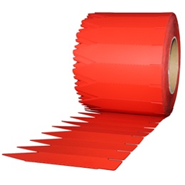 LI-ME Steeketiket PVC (Polyvinylchloride) Mat Geen Belijming 150mm 25mm Rood 2.500st 76mm Kern 1Baan