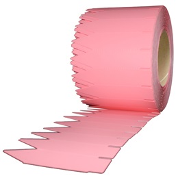 LI-ME Steeketiket PVC (Polyvinylchloride) Mat Geen Belijming 20mm 100mm Roze 3.000st 76mm Kern 183mm