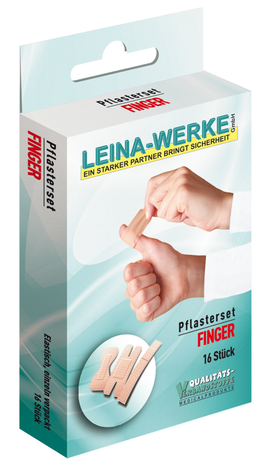 Leina pflaster-set ´finger´, 16-teilig, hautfarbe