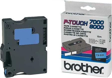 Brother Lettertape Gelamineerd P-Touch Zwart Blauw 12mm 15m