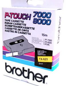 Brother Lettertape Gelamineerd P-Touch Zwart Geel 9mm 15m