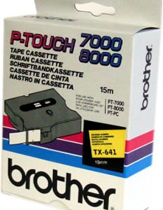 Brother Lettertape Gelamineerd P-Touch Zwart Geel 18mm 15.4m