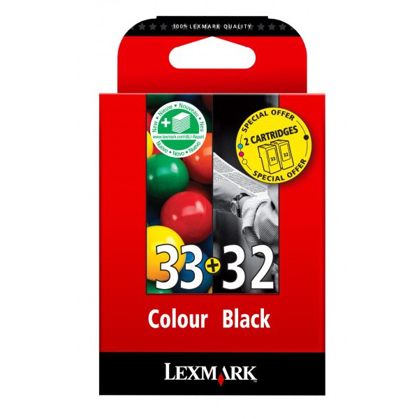 Lexmark Inkt Cartridge 32/33 Black & Yellow & Magenta & Cyaan