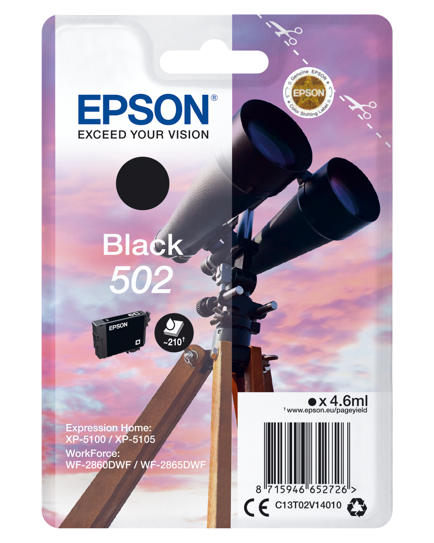 Epson singlepack black 502 ink