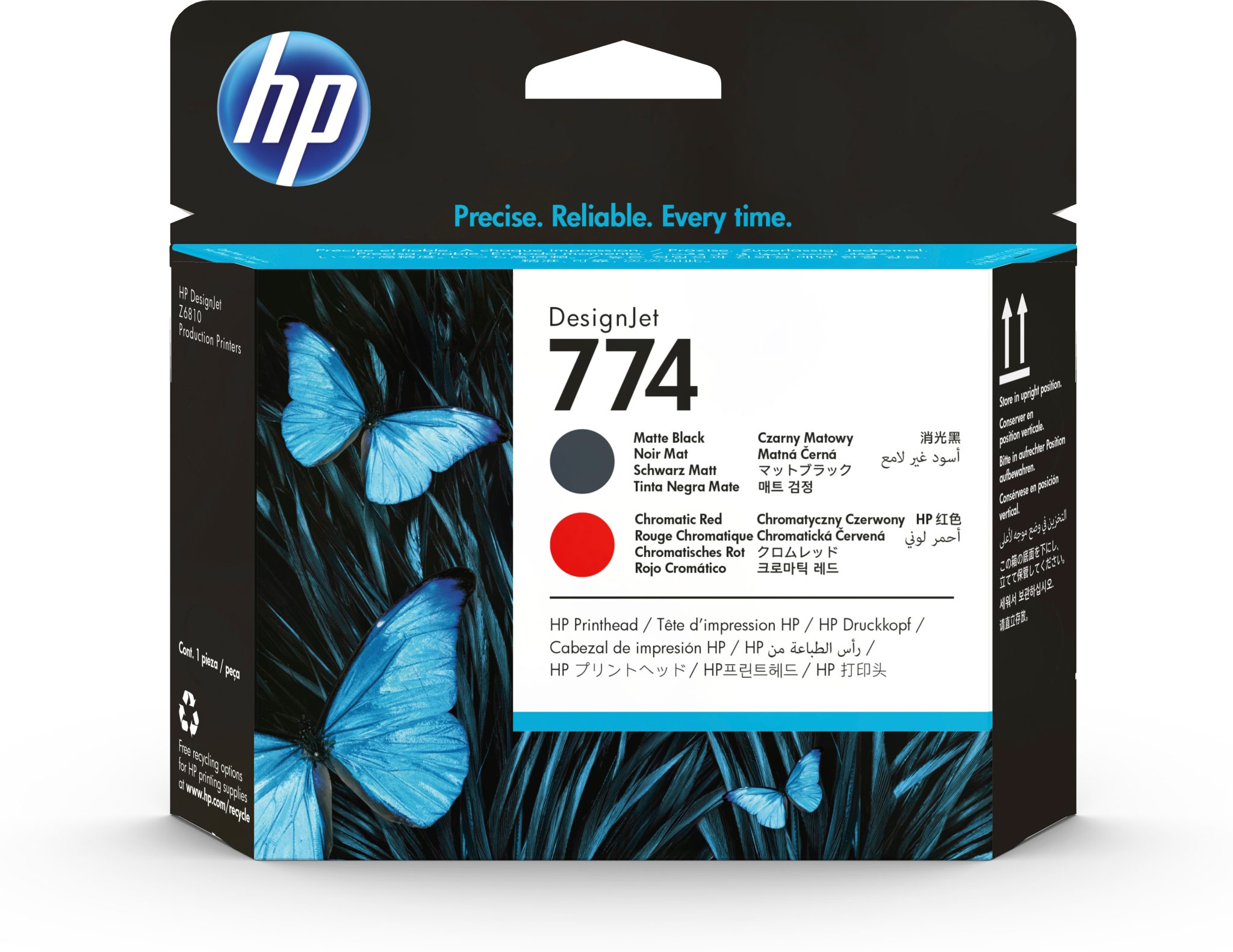 Hp 774 matte black/chromatic red printhead