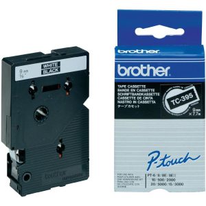 Brother Lettertape Gelamineerd P-Touch Wit Zwart 9mm 7.7m
