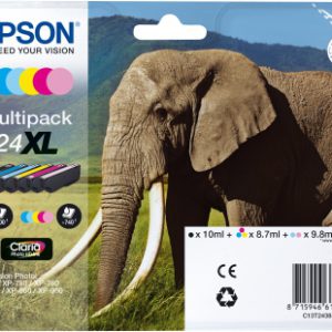Epson 24xl inktcartridge zwart en vijf kleuren standard capacity 55.7ml 1-pack rf-am blister