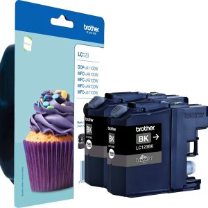 BROTHER LC-123BKBP2DR Twin Pack Blistertintenset