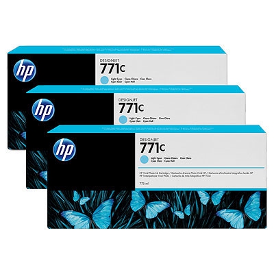 HP Inkt Cartridge 771C Light Cyaan 775ml 3st