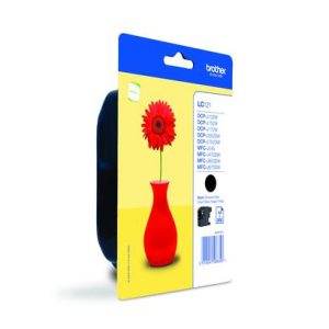 Lc-121 inktcartridge zwart standard capacity 300 pagina's 1-pack blister zonder alarm