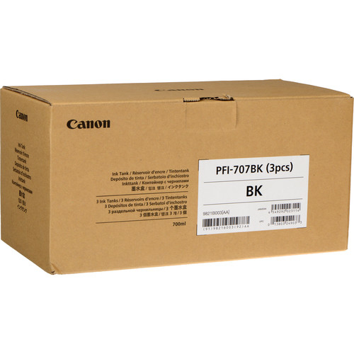 CANON 3x PFI-707BK ink black standard capacity 700ml 3-pack iPF830/840/850