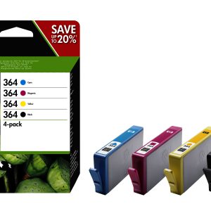 Inkcartridge hp 364 n9j73ae zwart 3 kleuren(4 stuk/blist.)