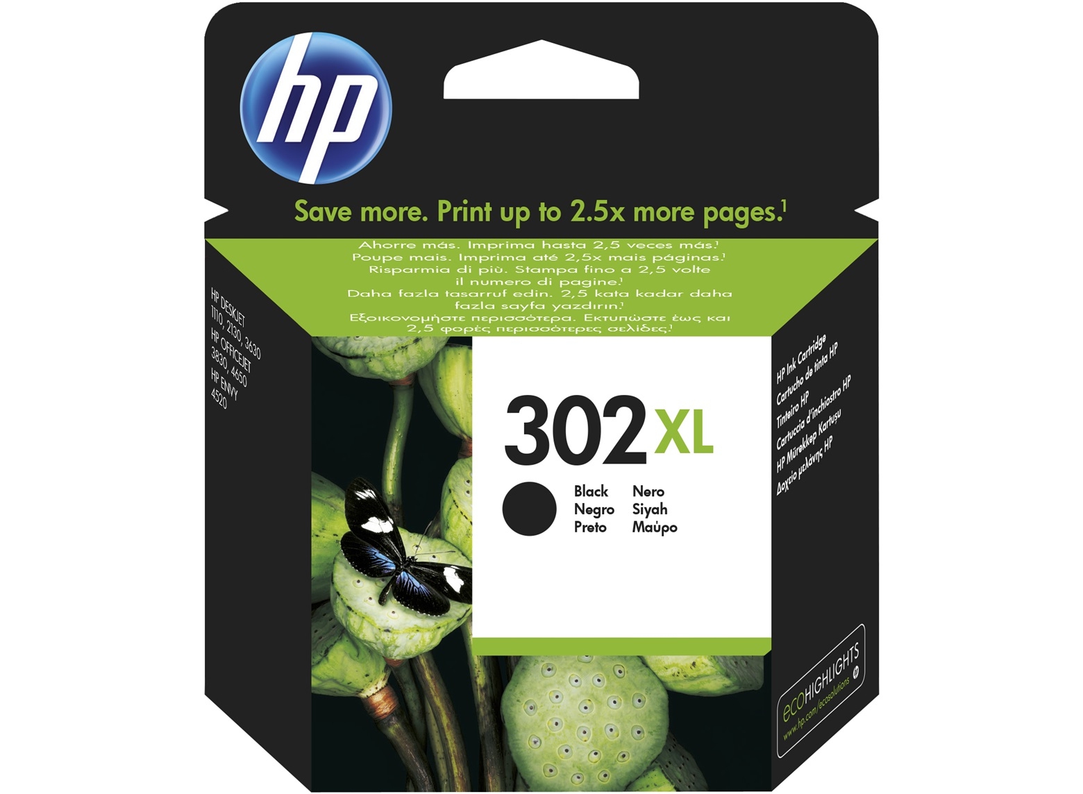 F6U68AE - HP Inkt Cartridge 302XL Black 480vel 1st