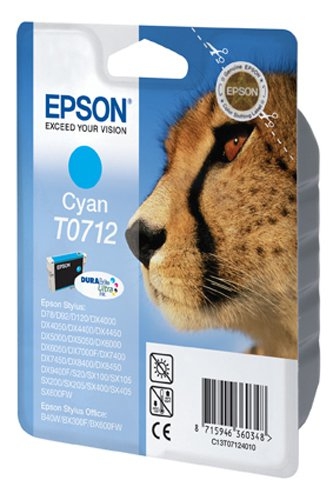 Epson t0712 inktcartridge cyaan standard capacity 5.5ml 1-pack rf-am blister