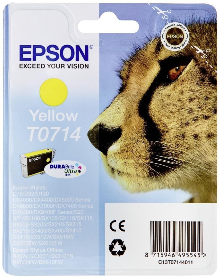 Epson t0714 inktcartridge geel standard capacity 5.5ml 1-pack rf-am blister