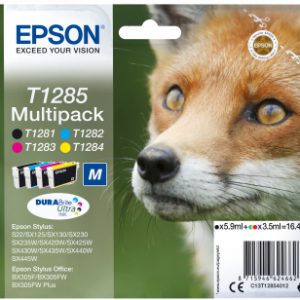 Epson t1285 inktcartridge zwart en drie kleuren standard capacity 5.9ml and 3 x 3.5ml 4-pack blister