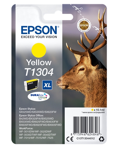 Epson t1304 inktcartridge geel extra high capacity 10.1ml 1-pack blister zonder alarm - durabrite ul