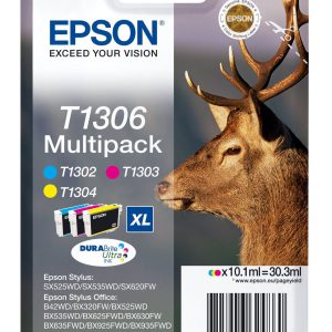 Epson t1306 inktcartridge drie kleuren extra high capacity 3 x 10.1ml 3-pack blister zonder alarm -