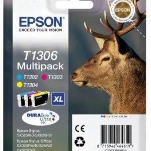 Epson t1306 inktcartridge drie kleuren extra high capacity 3 x 10.1ml 3-pack rf-am blister durabrite