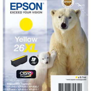 Epson 26xl inktcartridge geel high capacity 9.7ml 700 paginas 1-pack blister zonder alarm