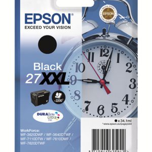 Epson 27xxl inktcartridge zwart extra high capacity 34.1ml 2.200 pagina s 1-pack blister zonder alar