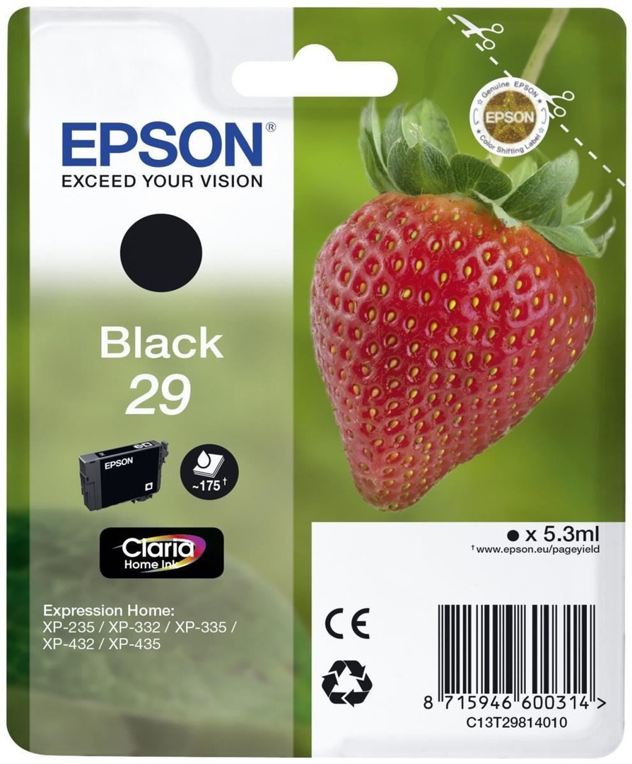 Epson cartridge fraise ink claria home black
