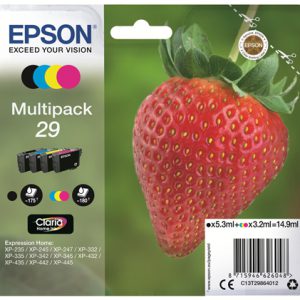 Epson multipack fraise encre claria home black cyan magenta yellow (blister zonder alarm)
