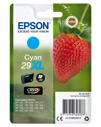 Epson cartridge fraise ink claria home cyan xl