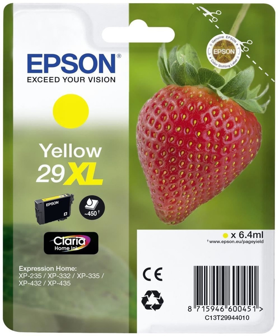 Epson cartridge fraise - ink claria home yellow (xl)
