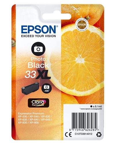 Epson cartouche oranges ink claria premium black photo xl