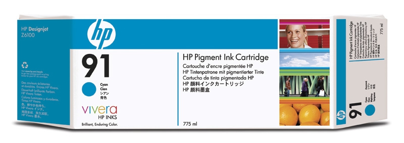 HP Inkt Cartridge 91 Cyaan 775ml