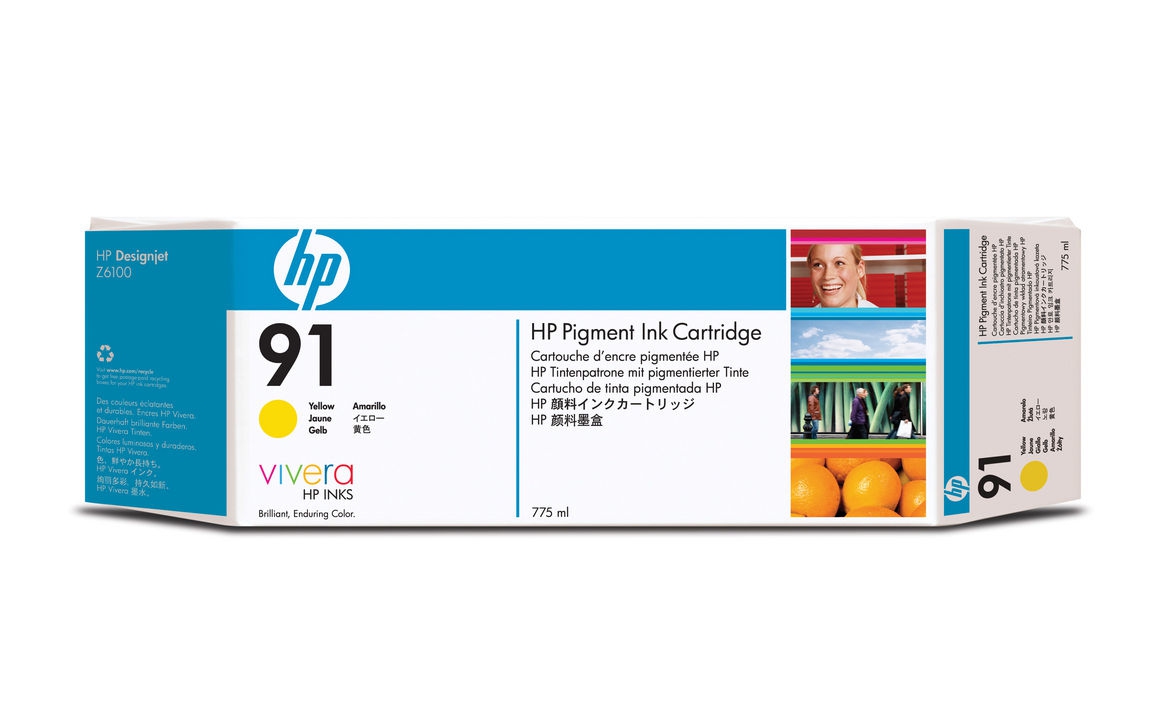 HP Inkt Cartridge 91 Yellow 775ml