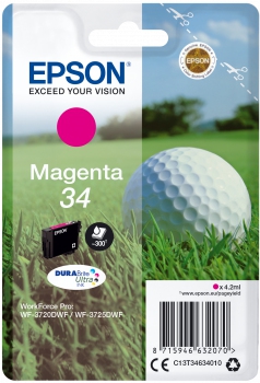 Epson singlepack 34 inkt magenta durabrite ultra 4,2ml blister