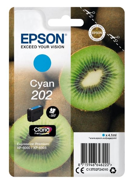 Epson singlepack cyan 202 kiwi clara premium ink