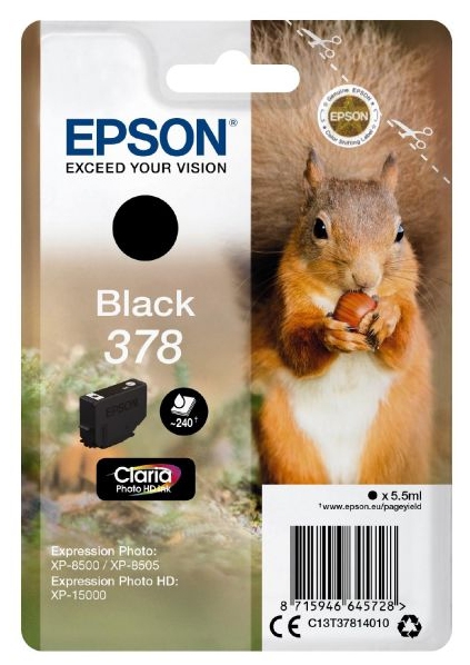 Epson singlepack black 378 eichhörnchen clara photo hd ink