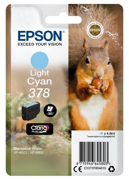 Epson singlepack light cyan 378 eichhörnchen clara photo hd ink