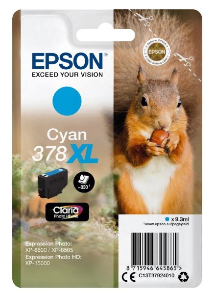 Epson singlepack cyan 378xl eichhörnchen clara photo hd ink
