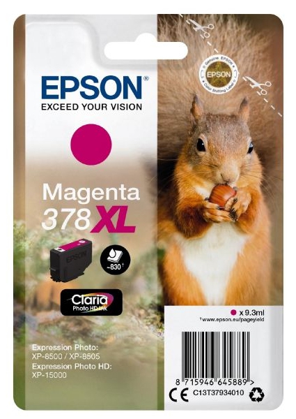 Epson singlepack magenta 378xl eichhörnchen clara photo hd ink