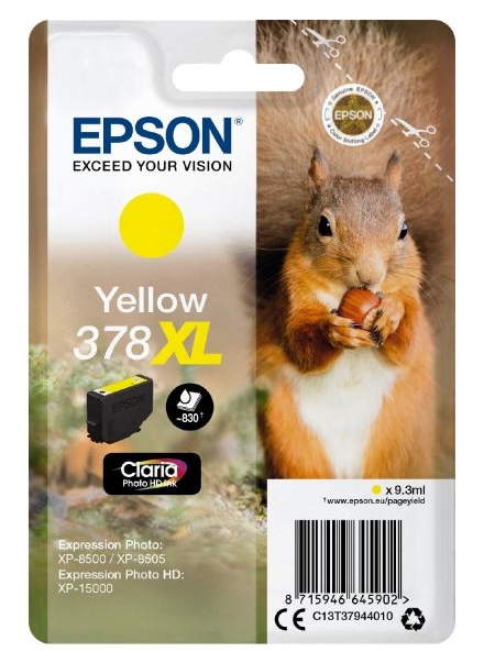 Epson singlepack yellow 378xl eichhörnchen clara photo hd ink