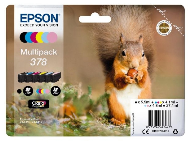 Epson multipack 6-farbig 378 eichhörnchen clara phto hd ink